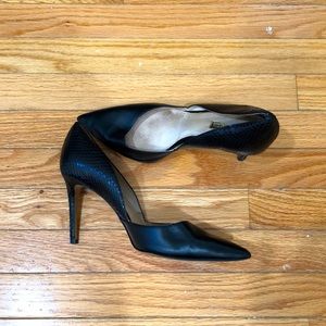 Black Leather D’Orsay Pumps
